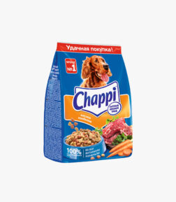 Chappi dry dog food, hearty meat lunch